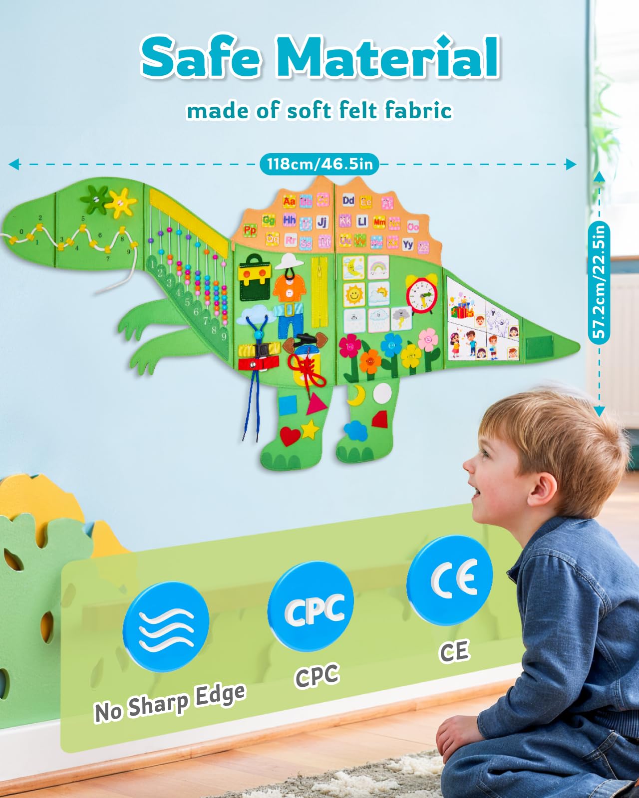 Gleamkid dinosaur board weather feature helps kids discuss forecasts and daily routines through interactive learning