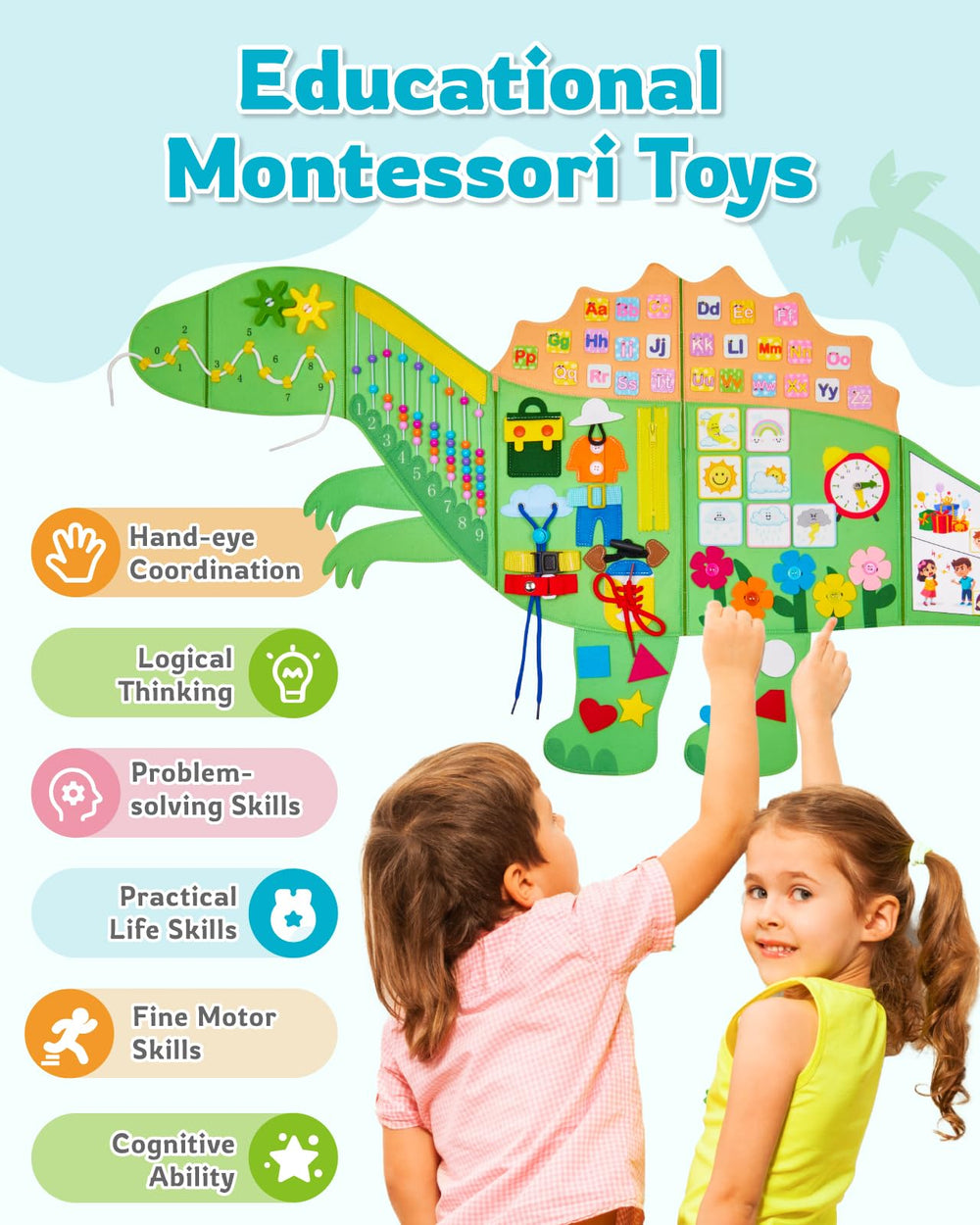 Gleamkid Busy Board counting beads offers hands-on counting and early numeracy in a compact panel
