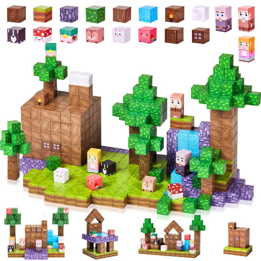 Gleamkid grasslands and forest pieces support creative world-building and cooperative building.