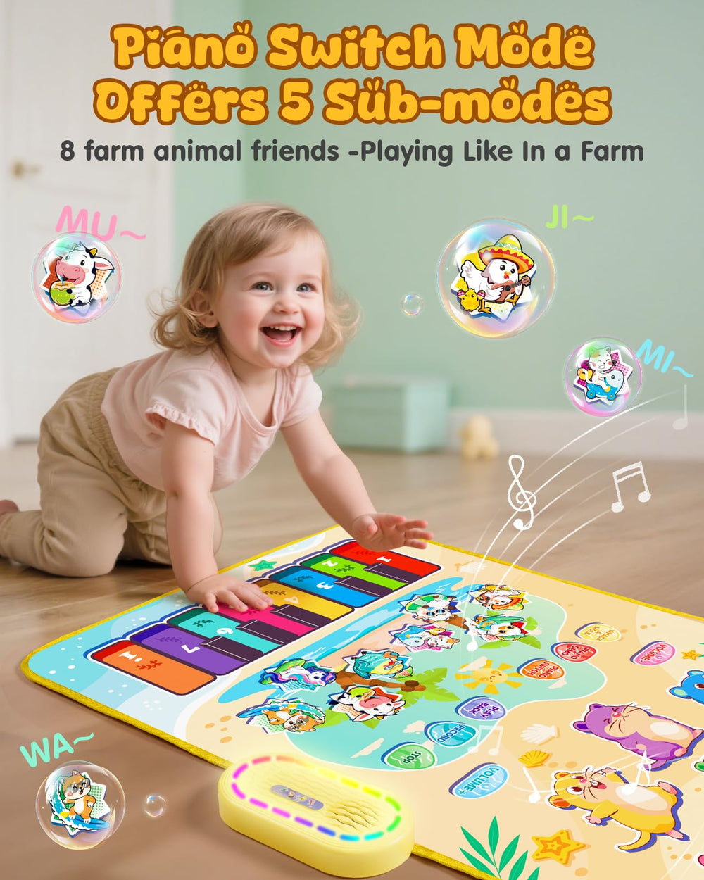 Gleamkid toddler-safe soft fabric materials used on the mat
