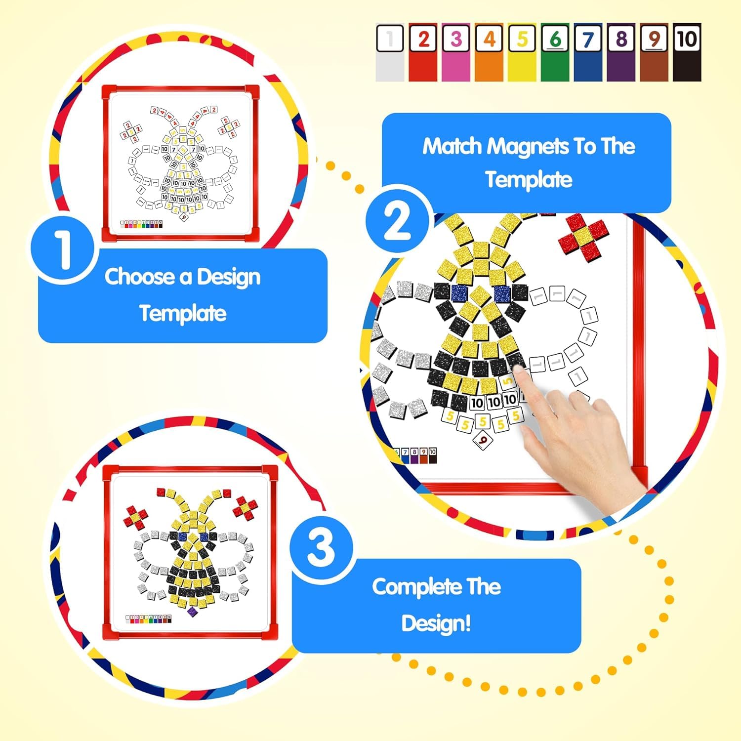GLEEHAPY dry-erase magnetic board supporting math counting and writing practice.