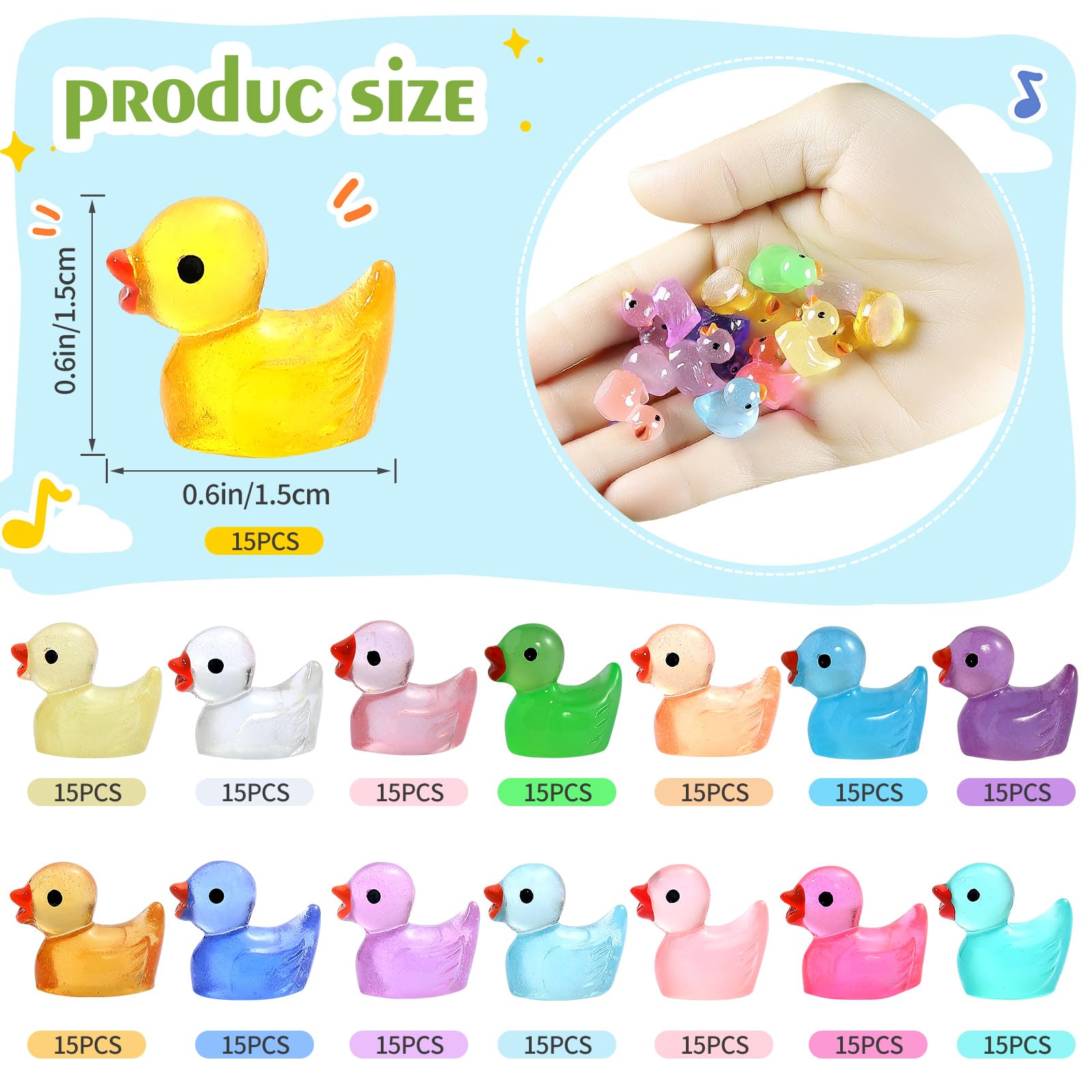 GliSun 15-color mini ducks set adds color to dollhouses and fairy gardens