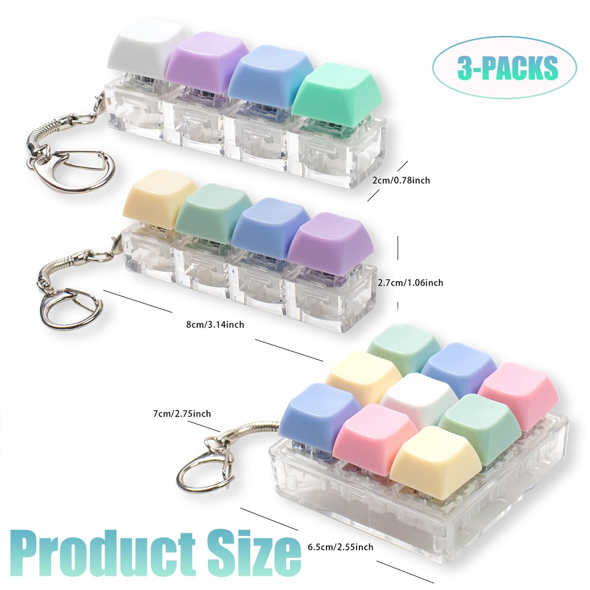 Gliging 9-key keyboard fidget blue for tactile focus