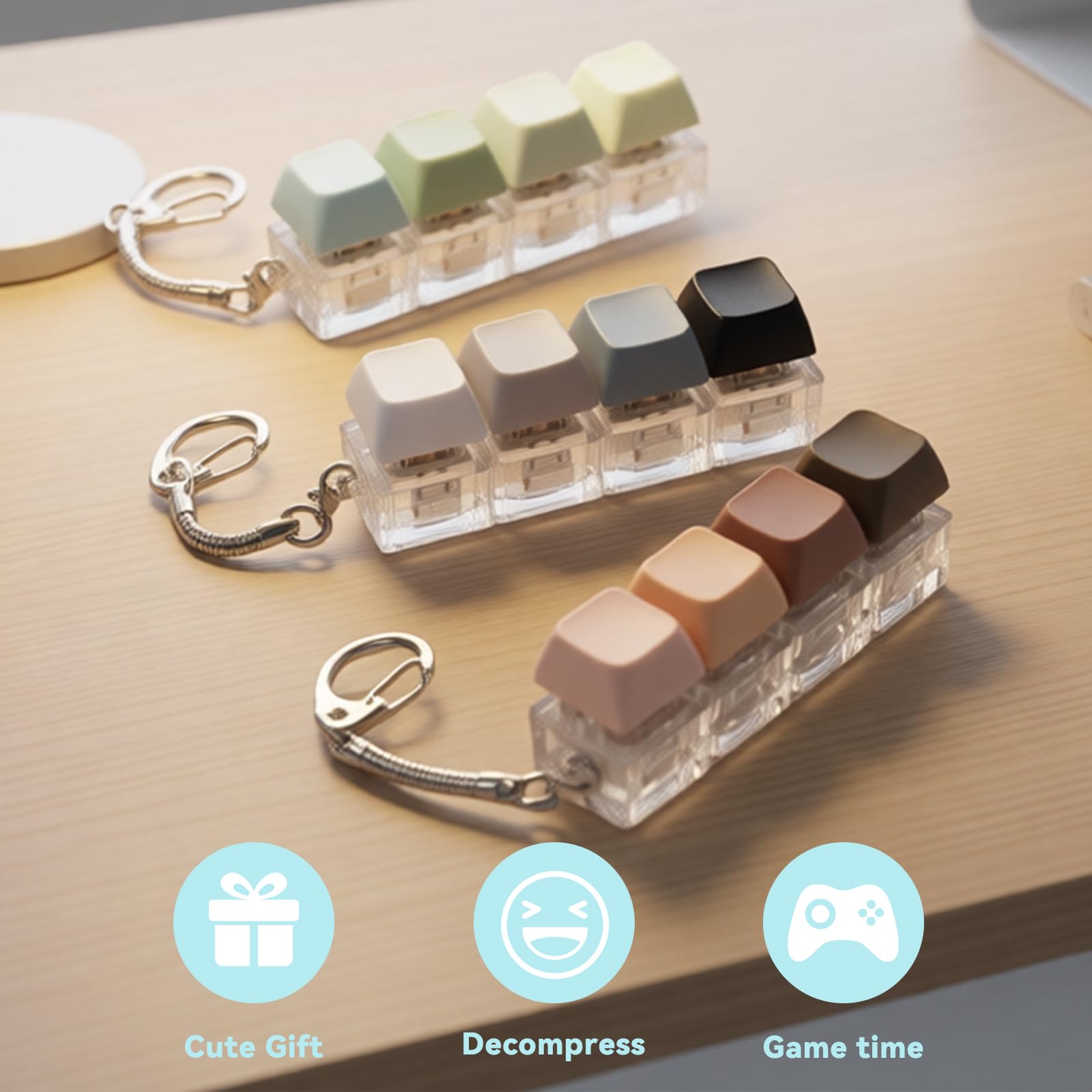 Gliging gradient keyboard fidget set in brown gradient adds visual contrast for mindful clicks