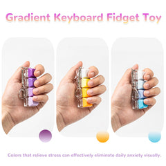Gliging keyboard fidget blue gradient provides portable tactile relief on the go.