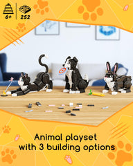 Glikid 3-in-1 border-collie dog figure with removable frisbee for interactive fetch.