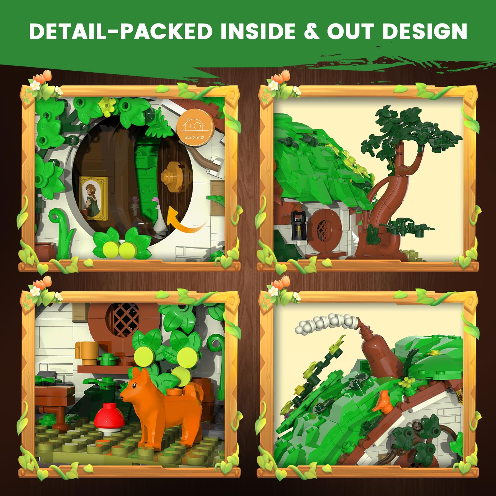 Glikid Dwarf Cabin tree and dog figures enhance collectible appeal