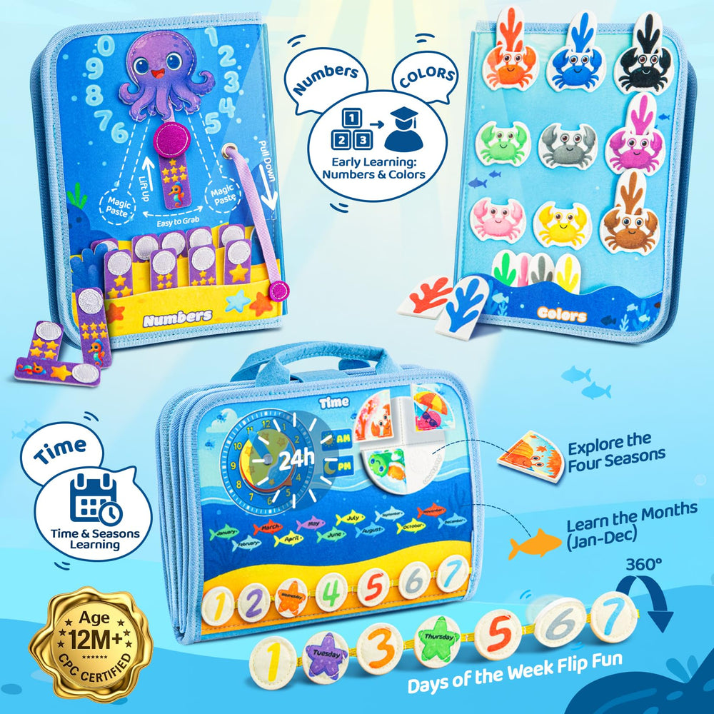 Glintey Busy Board ocean puzzles invite hands-on problem solving and exploration.