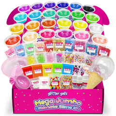 Glitter Galz 75pc slime kit color palette for creative play and color mixing