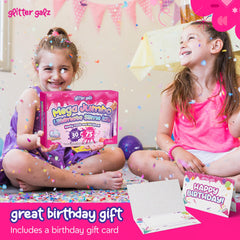 Glitter Galz party favors featuring vibrant slime for celebrations