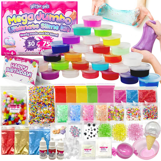 Glitter Galz premade slime assortment for mess-free sensory fun
