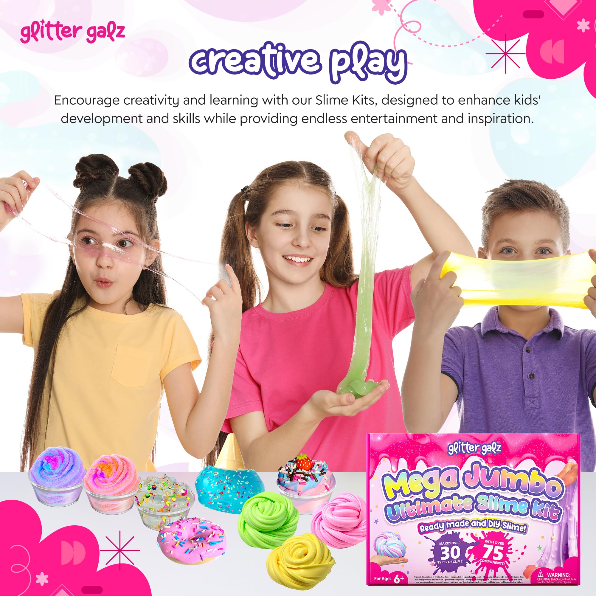 Glitter Galz sensory play set encourages swirls and pops during slime sessions