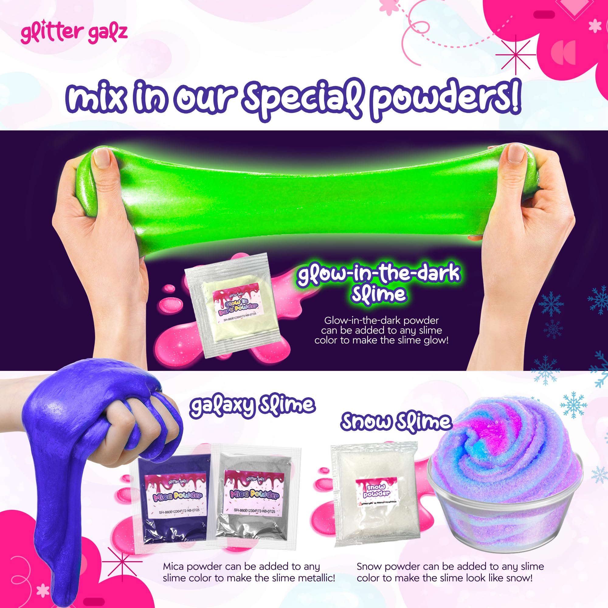 Glitter Galz group play slime session ideal for classrooms and playdates