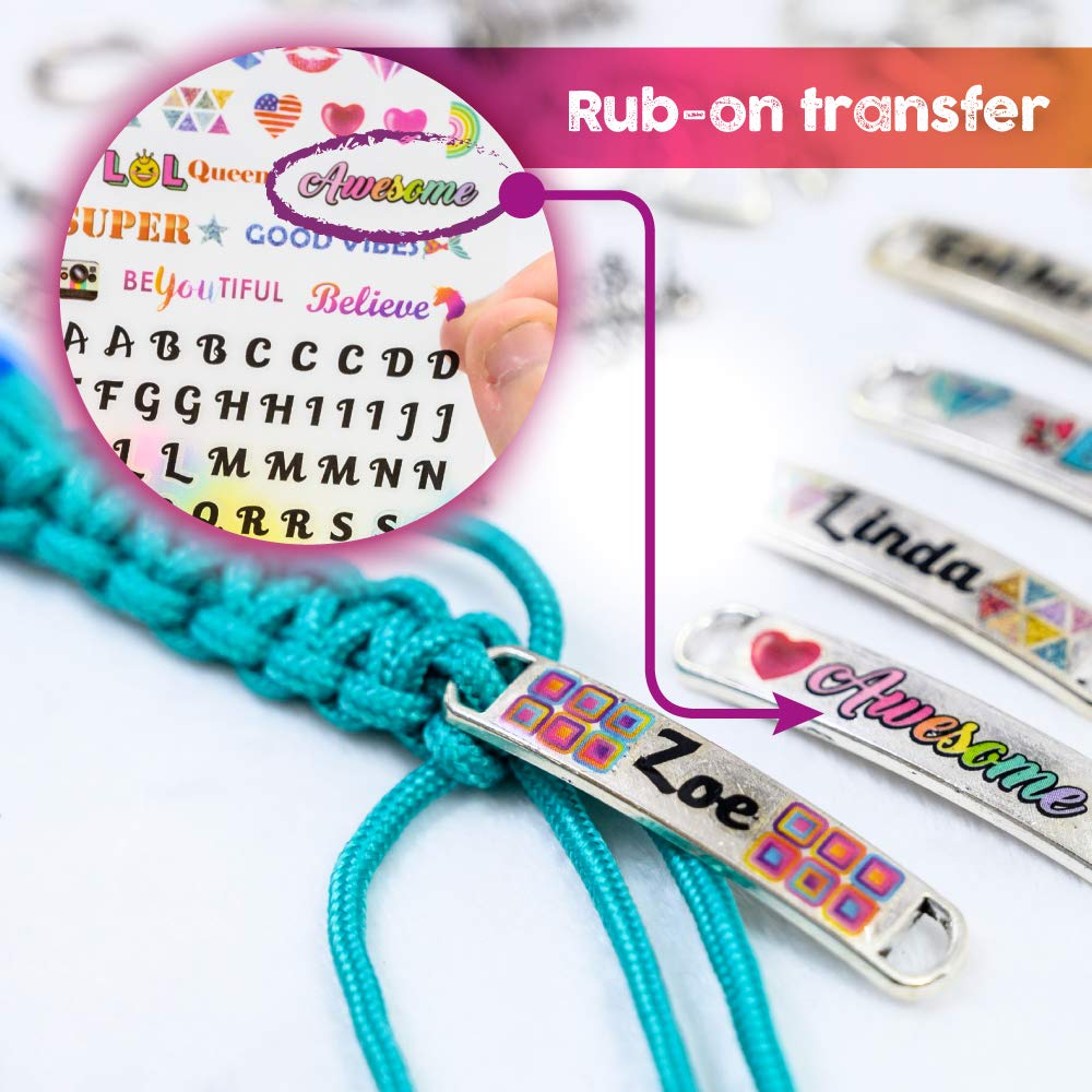 Glittery Garden transfer sheet pendant enables personalized metal charms.