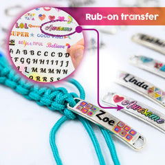 Glittery Garden transfer sheet pendant enables personalized metal charms.