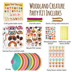 Glittery Garden woodland hats kit with stickers for creative dress-up