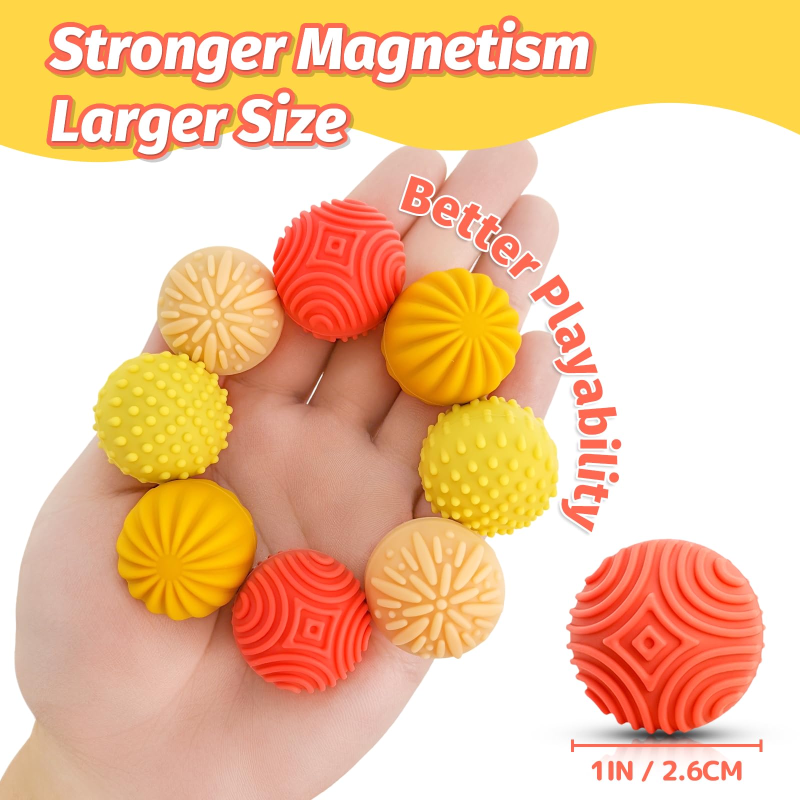 GLMZZ orange-texture silicone ball with four textures for varied tactile calming.