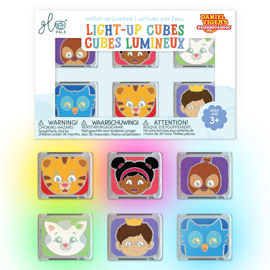 Glo Pals Daniel Tiger light-up cube glows in water for bath time