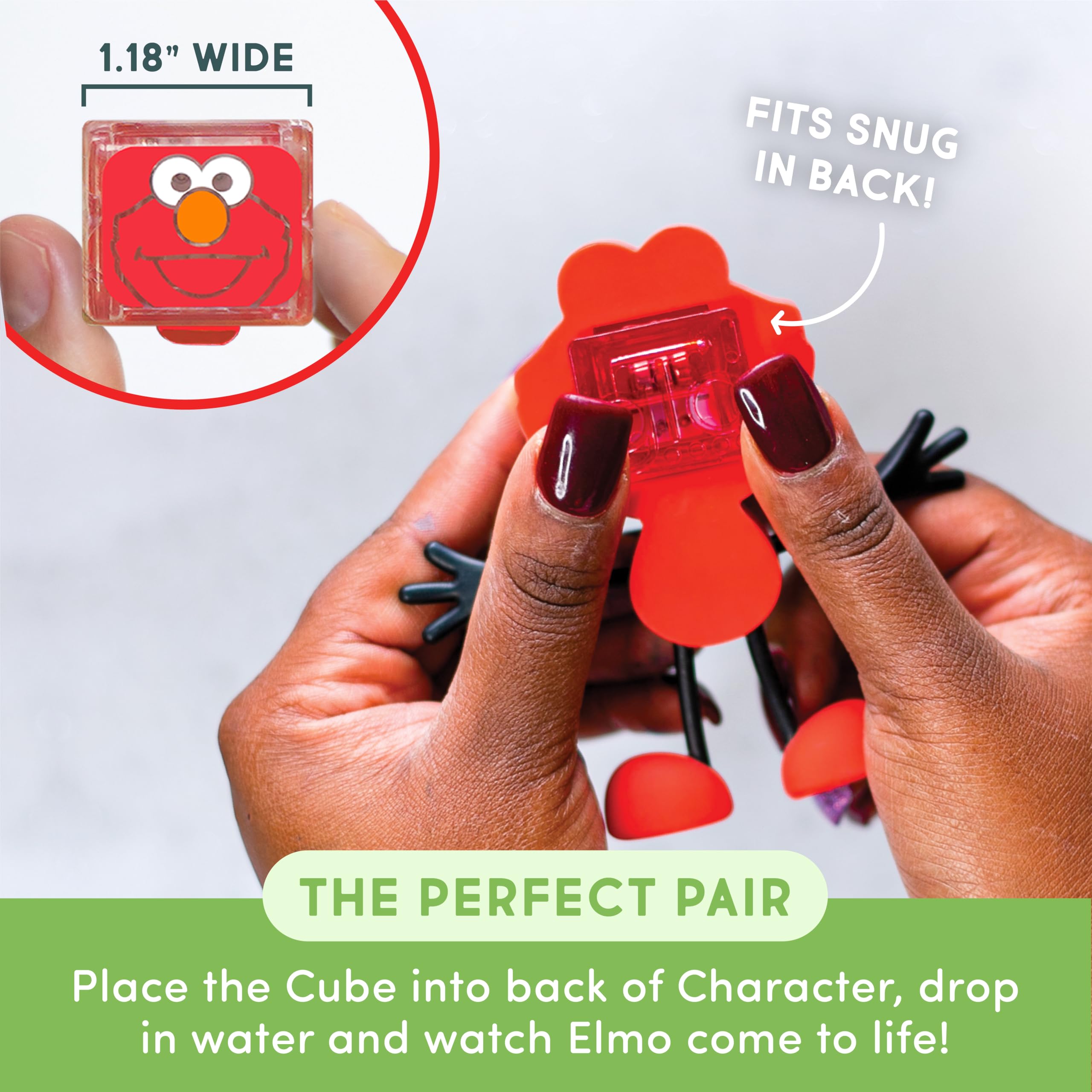 Orange light-up cubes from Glo Pals glow during water play