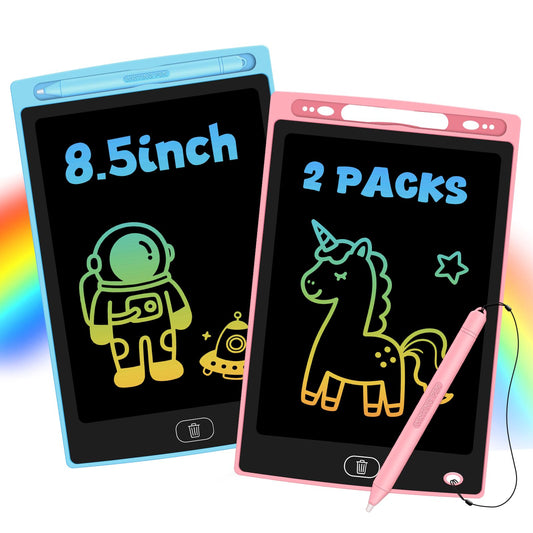 Glochin 2-pack LCD writing tablet front view shows a compact, kid-friendly design for on-the-go drawing.