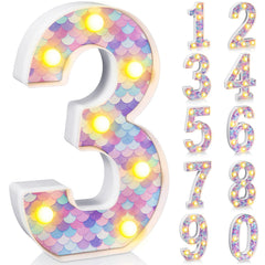 Glooglitter mermaid birthday light number 2 brightens seaside themed décor.