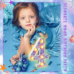 Glooglitter Mermaid LED number 4 birthday decor brightens celebrations.