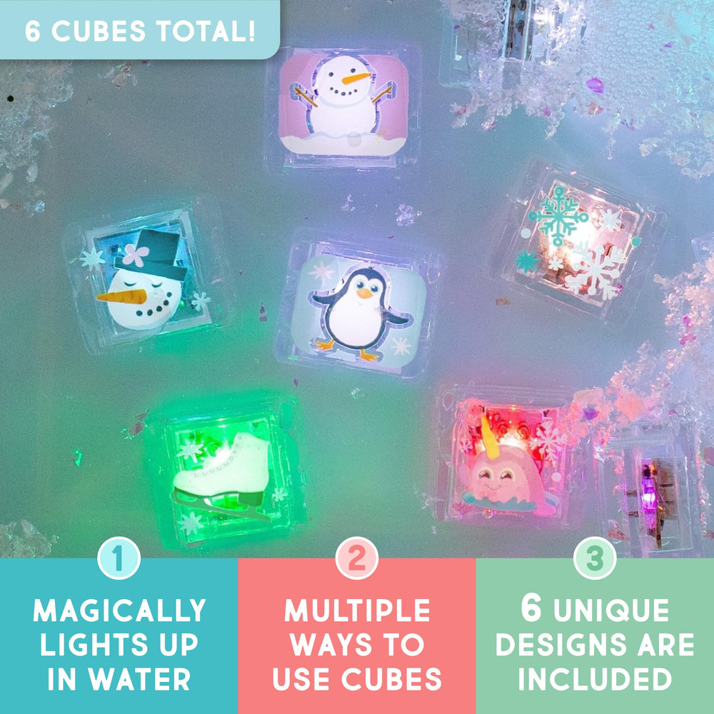 Glo Pals Auto design bath cube lights automatically for cause-and-effect play in the tub