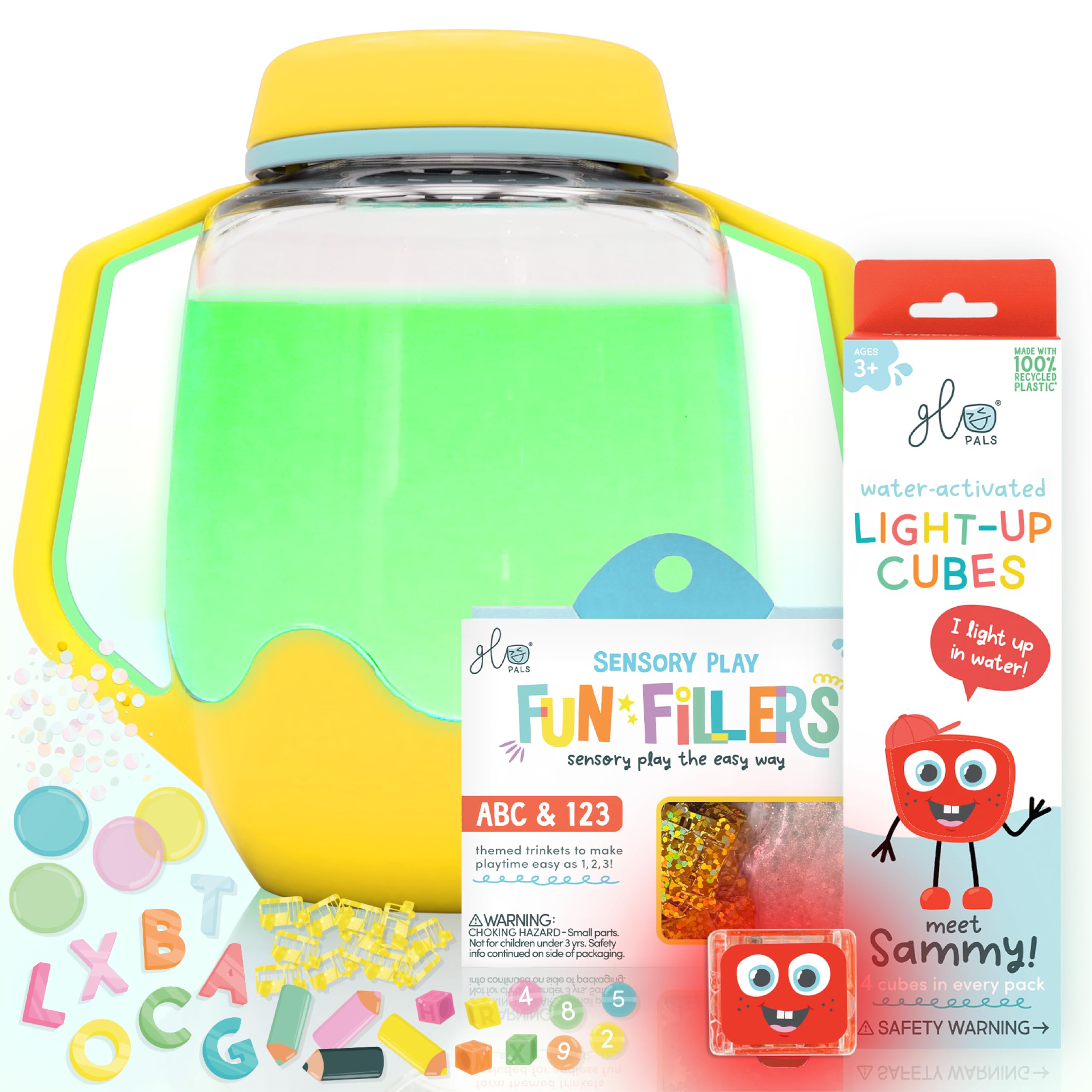 Glo Pals light-up cubes water-activated for bath time glow and tactile play