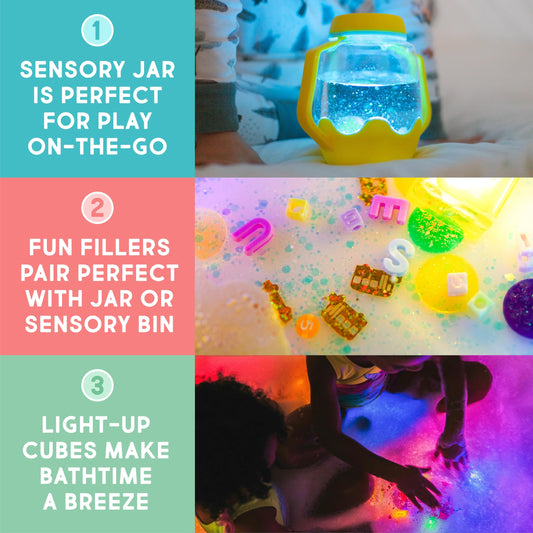 Glo Pals sensory jar colors change for calming nighttime routines