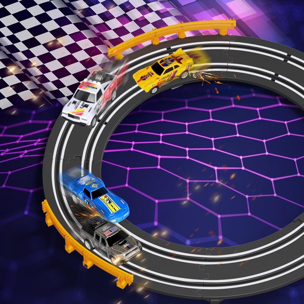 Glorryearst four-car set brings colorful competition to the track.