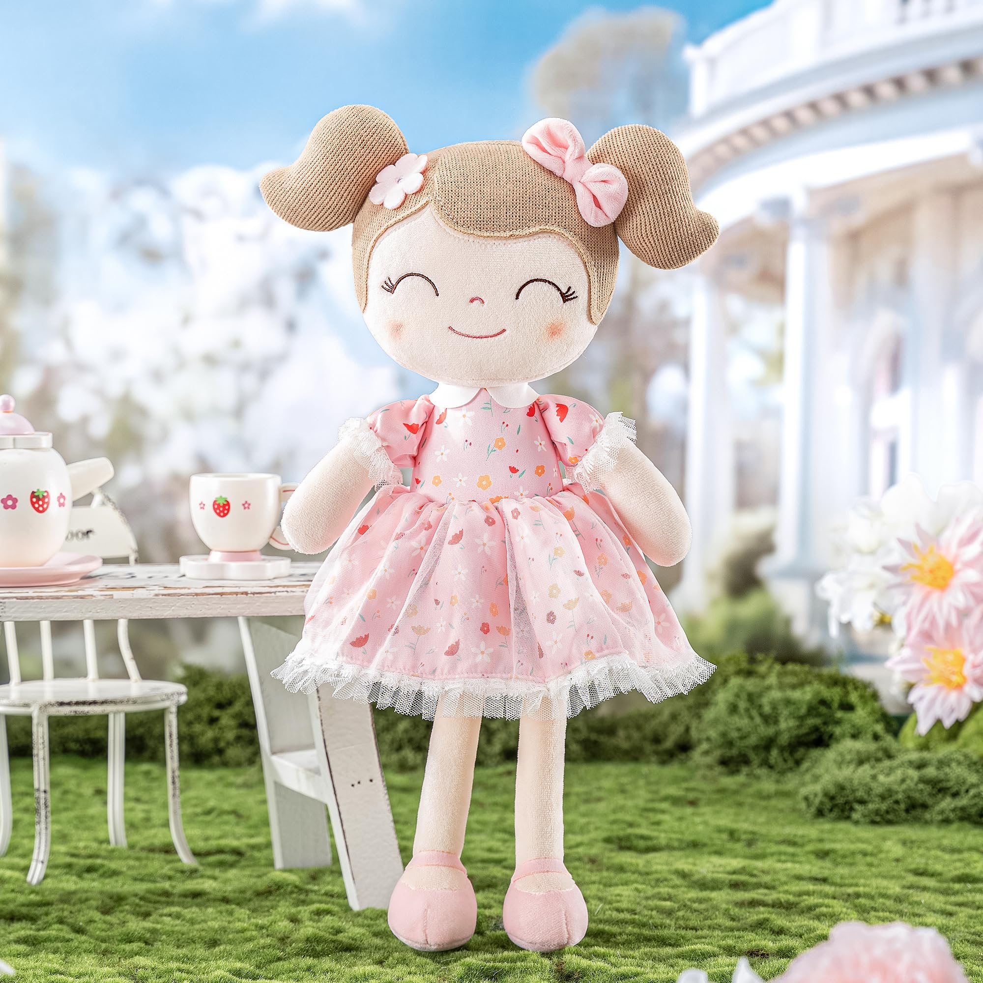 Gloveleya baby doll gift bag close-up fabric detail for safe play