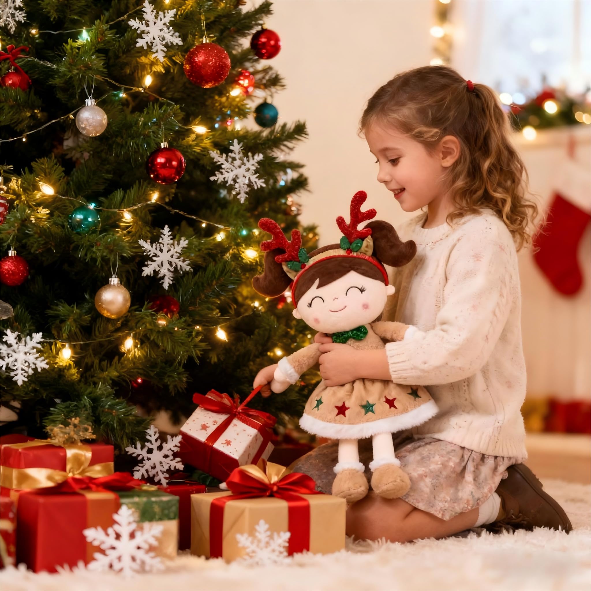 Gloveleya doll on display as a festive party keepsake