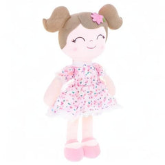 Gloveleya plush doll decorates shelves with warm purple tones.