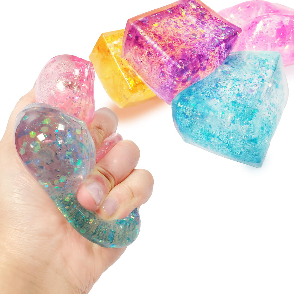 Glow Fever glitter ice cubes purple for calming, focused play