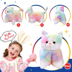 Glow Guards gift-ready rainbow cat pillow for celebrations.