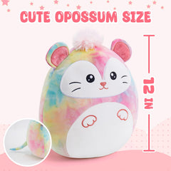 Glow Guards possum plush tie-dye fabric close-up showing ultra-soft texture