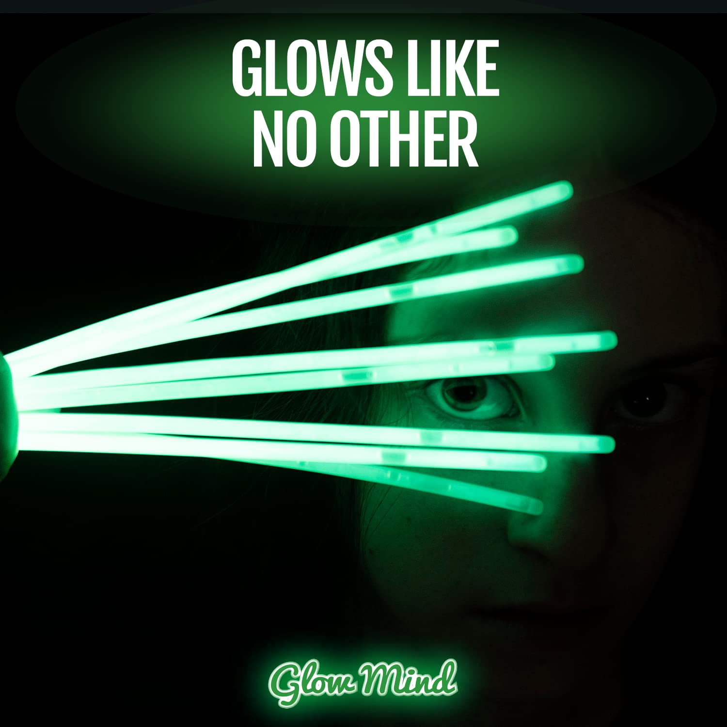 Glow Mind 8-inch glow sticks lit at night for visibility.