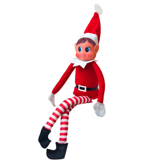 GLOW Wholesale Christmas Elf plush with attachable arms, display-ready for playful decor.