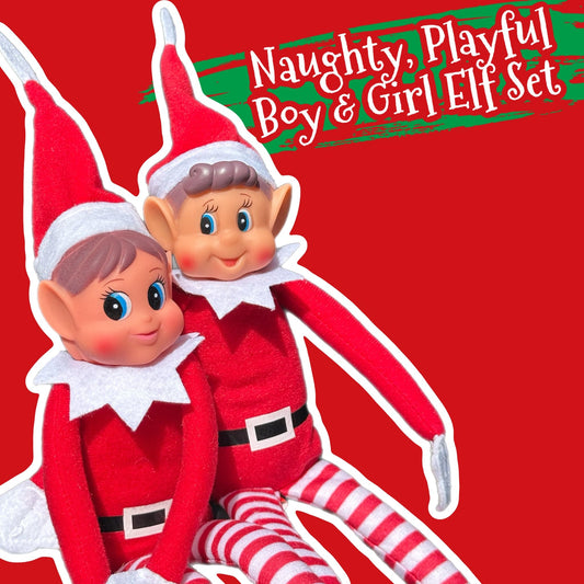 Elfie and Elvie vinyl face detail enhances expressive holiday storytelling