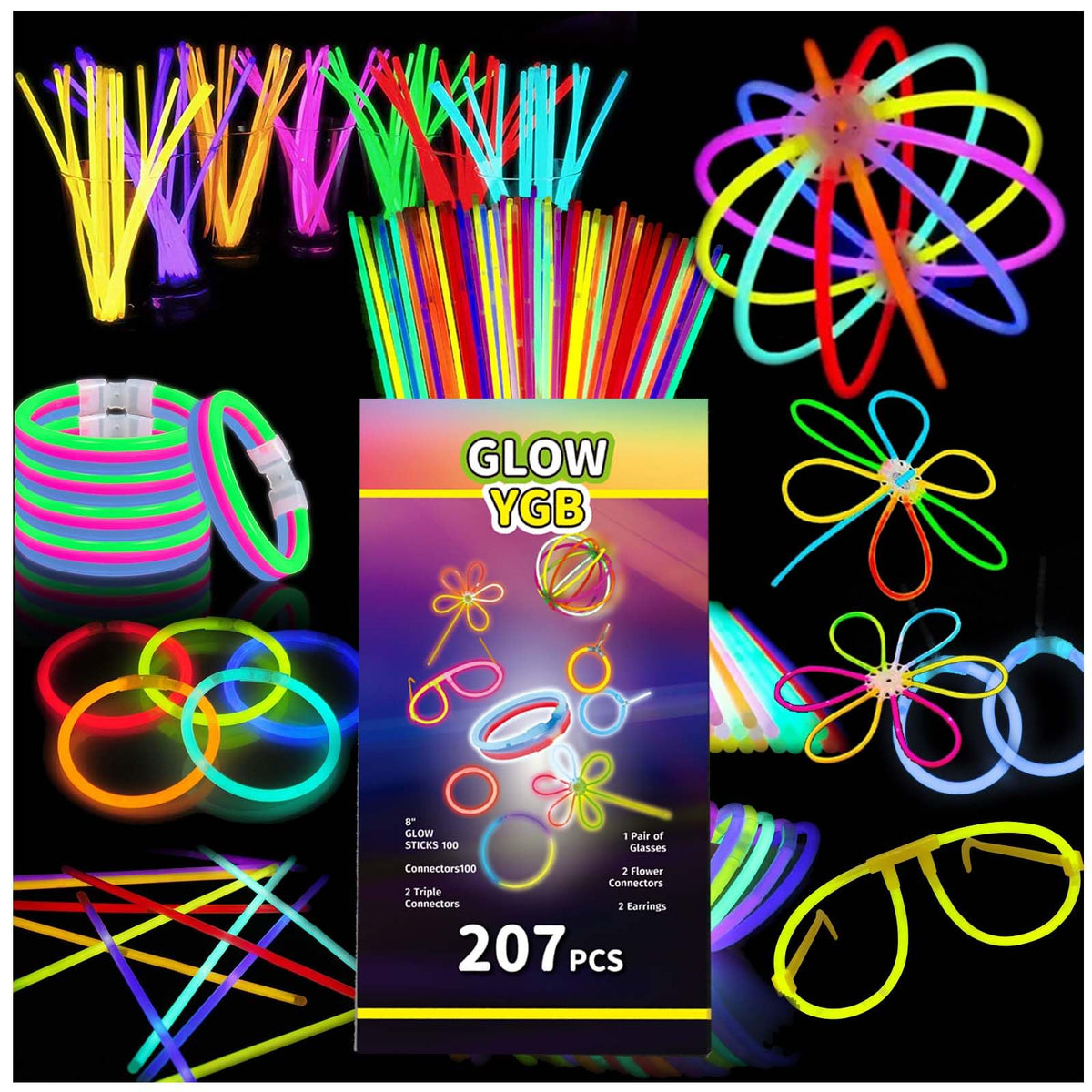 GLOW YGB bulk glow sticks for events and parties
