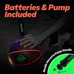 GlowCity automatic-illumination basketball glows on bounce, keeping play visible.