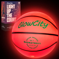 GlowCity glow-in-the-dark basketball illuminates during evening practice