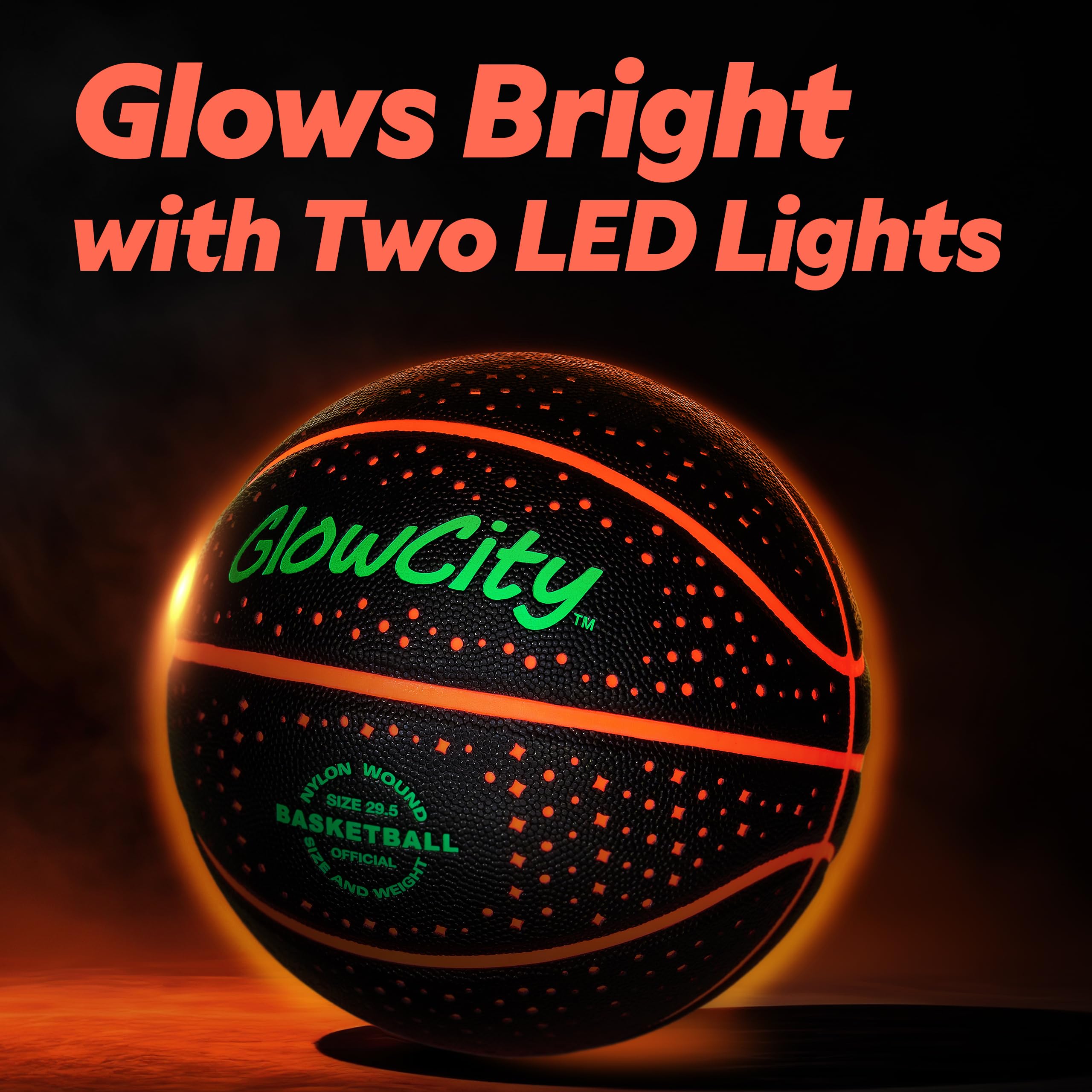 GlowCity size-7 ball designed for teens and adults to enjoy night sessions.