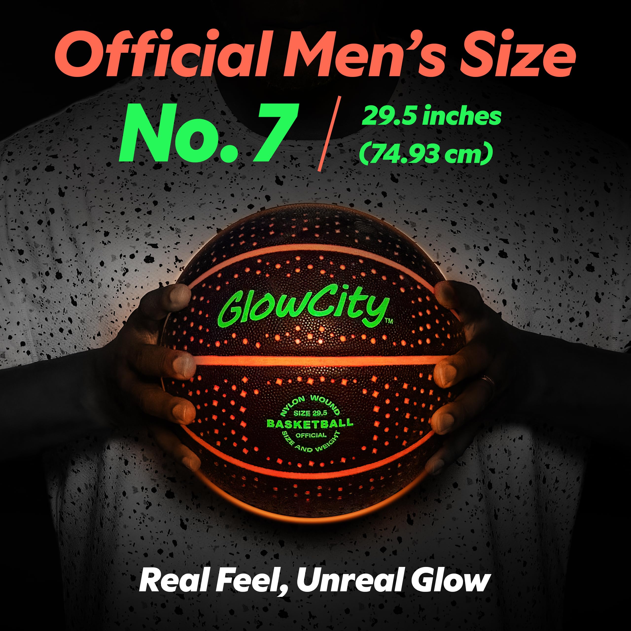 GlowCity glow-dark basketball comes with preinstalled batteries for quick setup.