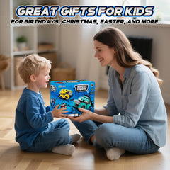 Gloween Monster Trucks packaging highlighting gift-ready set for celebrations