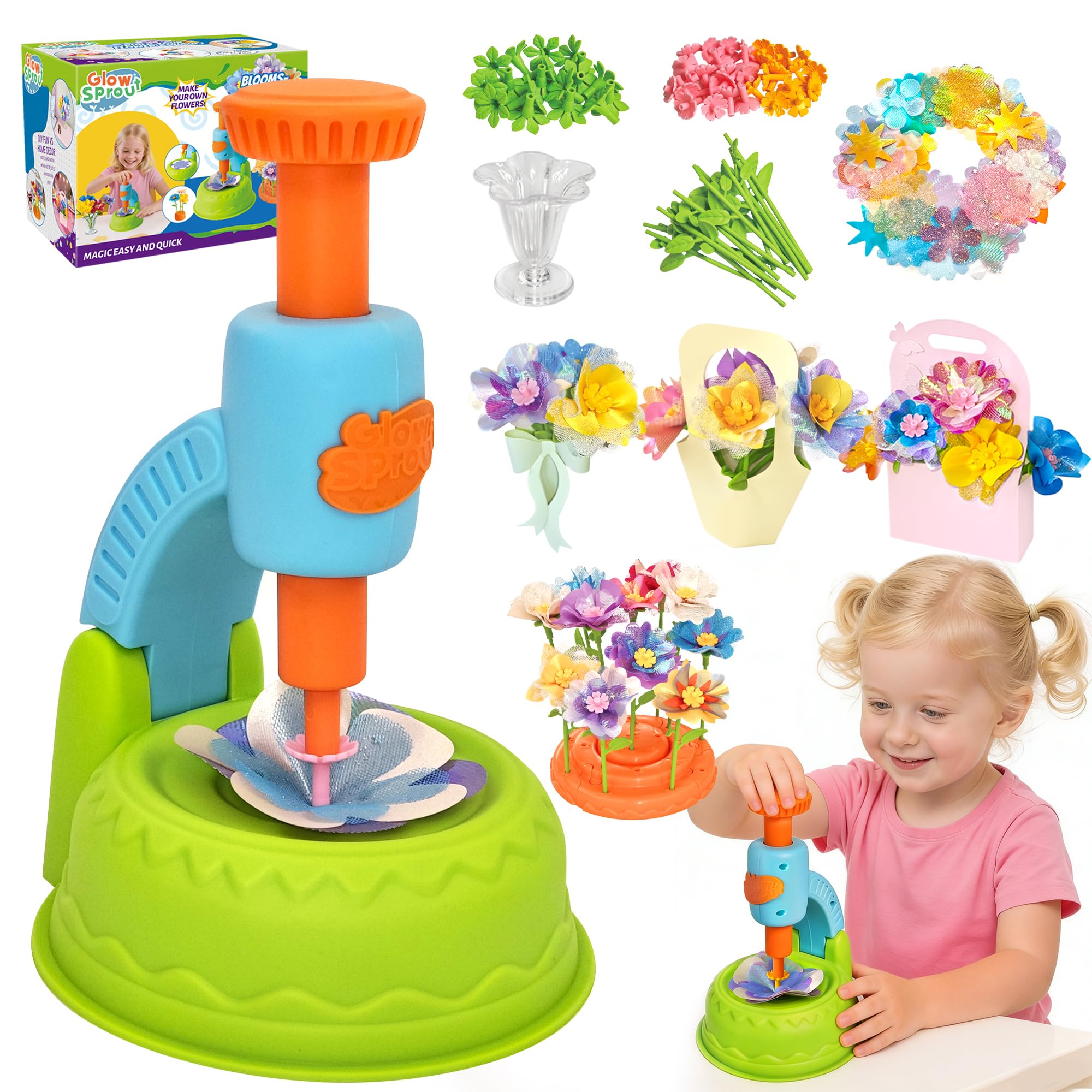 Glowsprout DIY art flower toys kit for imaginative bouquet creation.