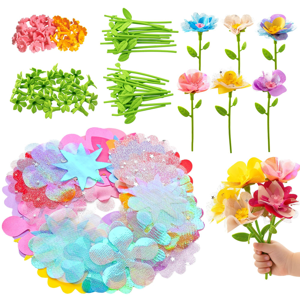 Glowsprout refill kit contents for 28 fabric bouquets, enabling easy DIY crafting.