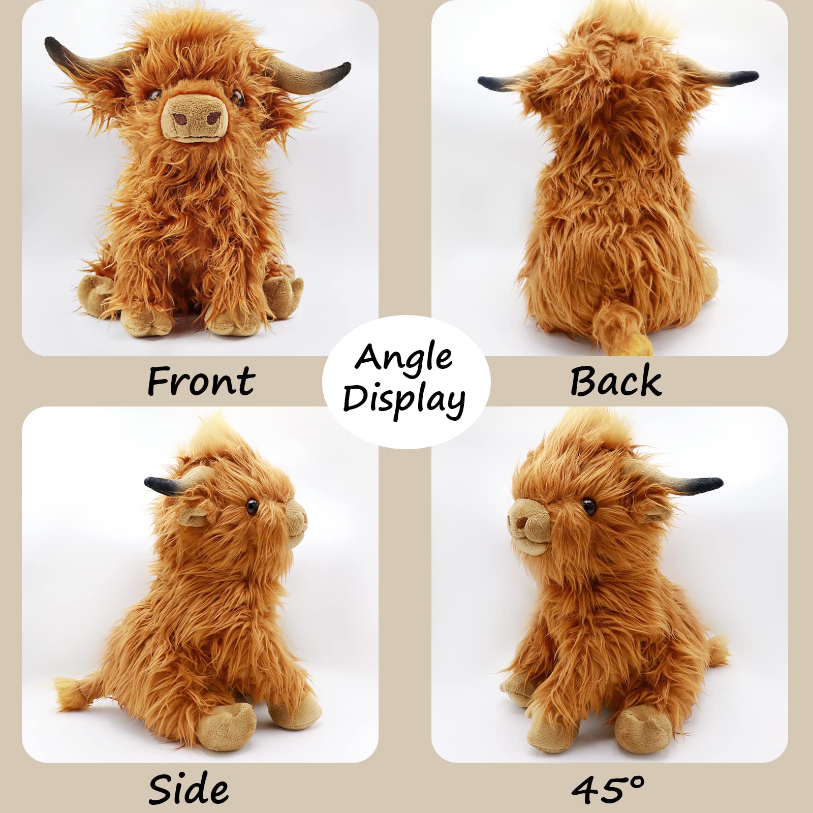 Gluutoyashop Highland Cows plush 11in gift ready plush for holidays and birthdays