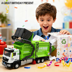 GLW Toddlers Garbage Truck friction-powered design for battery-free fun.