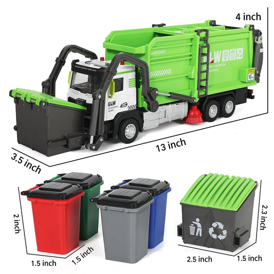 GLW Toddlers Garbage Truck rear bin showcasing color-coded sorting setup.